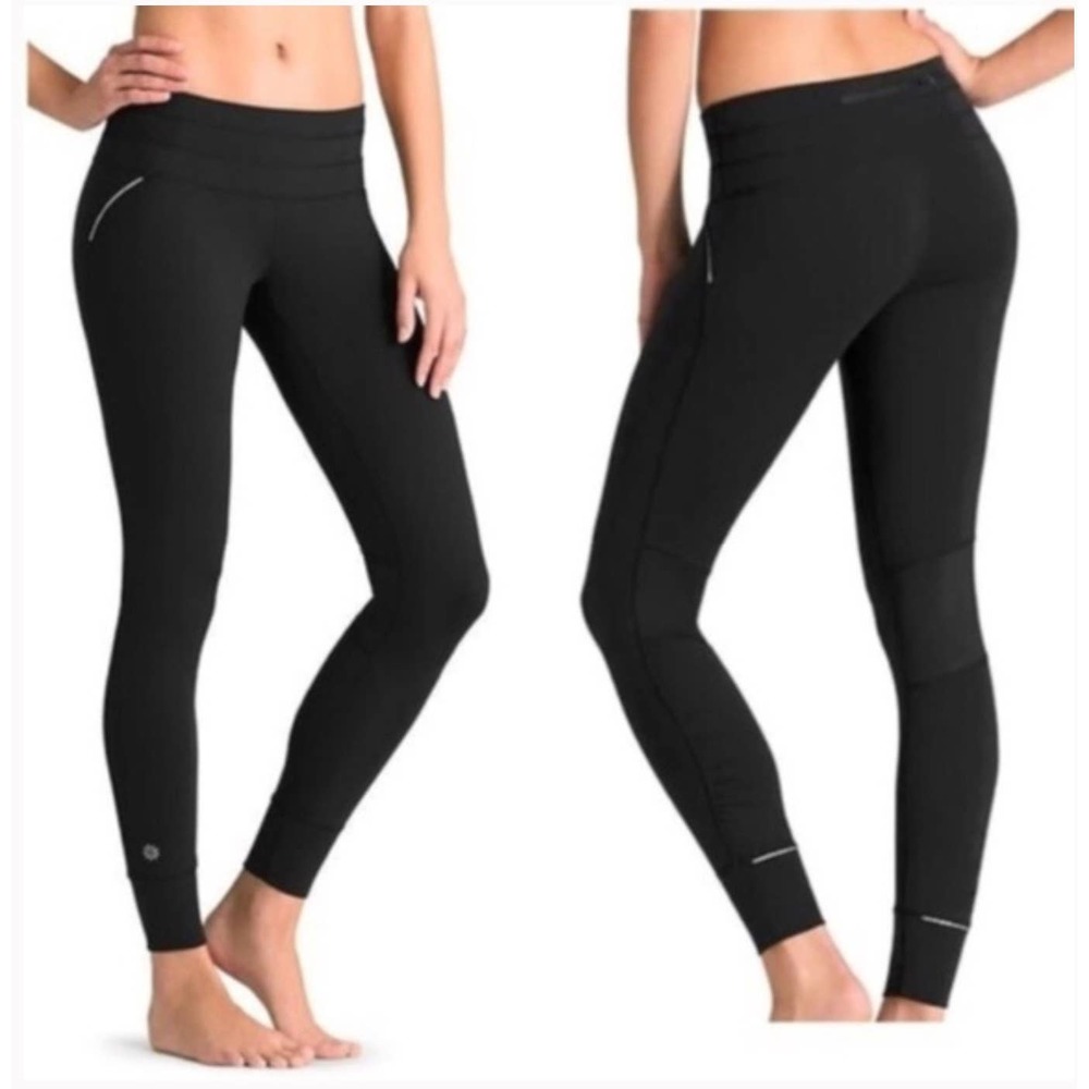 Athleta Women's XS Black Relay Tight Running Legging Reflective Mesh Panels